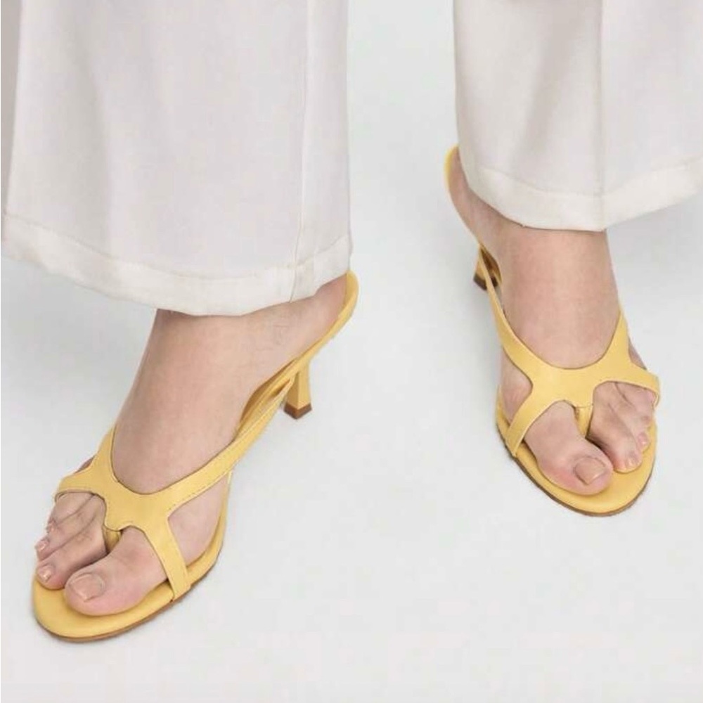 🆕 Open-Toe Slip On Mid Heel Sandals